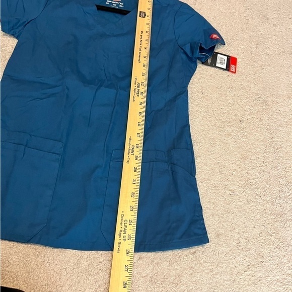 Dickies Scrubs Top womens XS Blue EDS Signature Shirt Front Pockets Short Sleeve - Picture 9 of 9